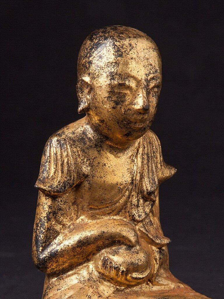 Antique Burmese Monk Statue from Burma For Sale 2