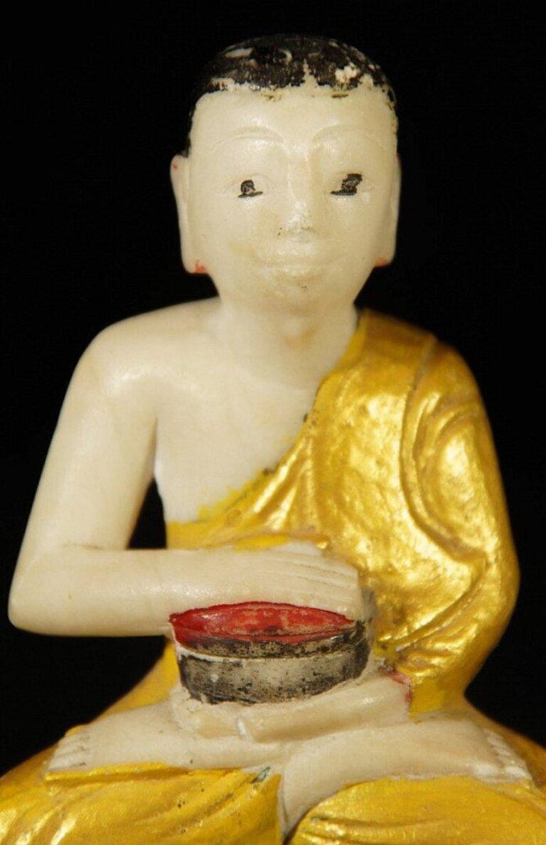 Antique Burmese monk statue from Burma For Sale 3