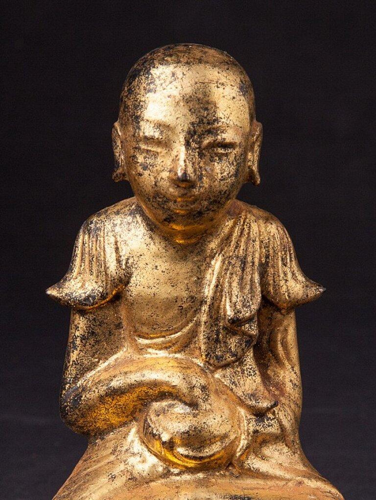 Antique Burmese Monk Statue from Burma For Sale 3