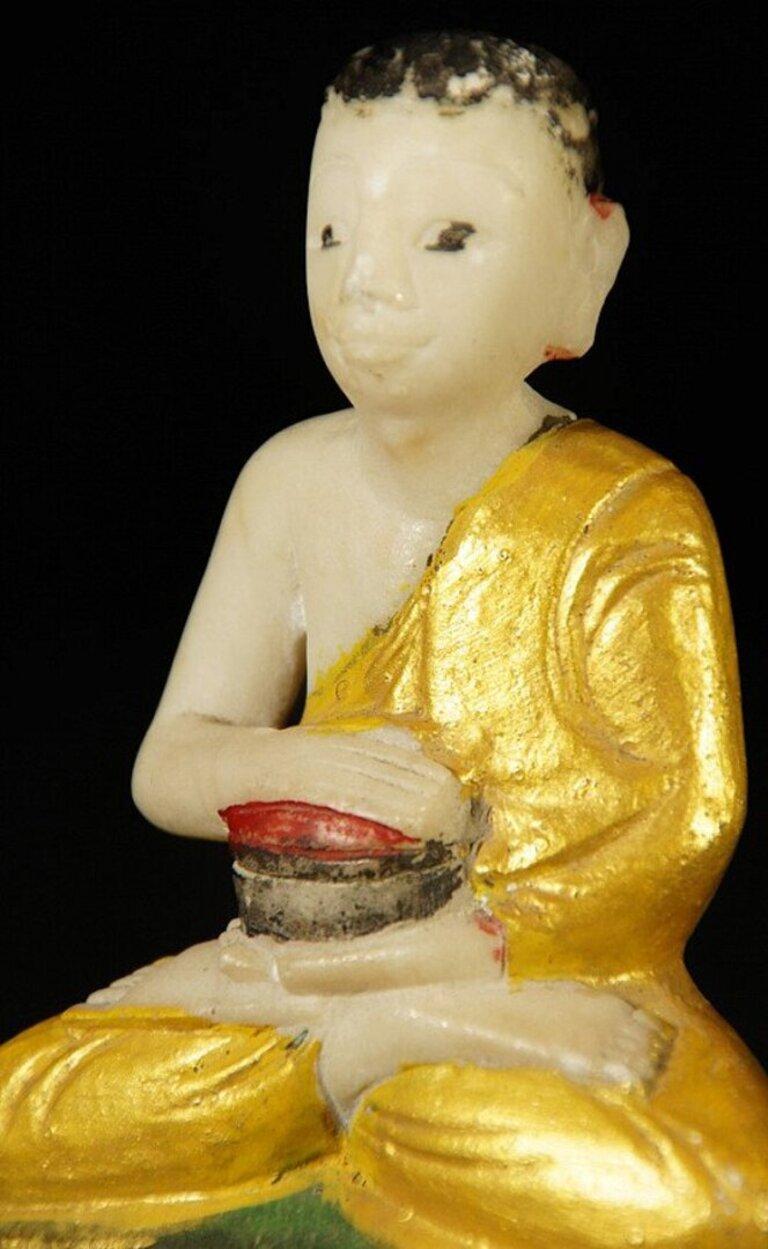 Antique Burmese monk statue from Burma For Sale 4
