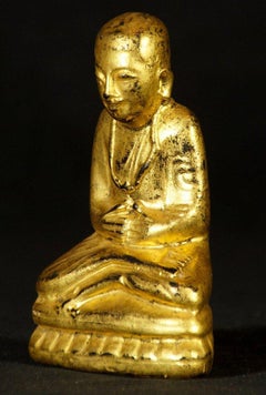 Antique Burmese Monk Statue from Burma  Original Buddhas