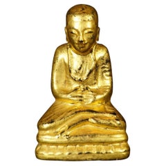 Estatua antigua de monje birmano de Birmania Budas originales