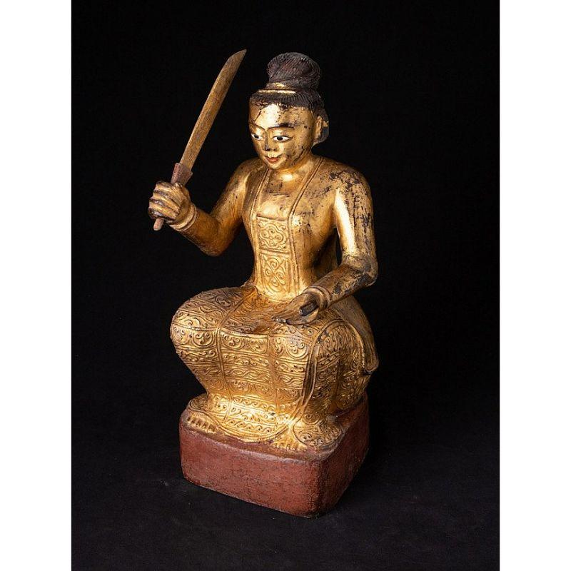 Antique Burmese Nat Statue from Burma For Sale 6