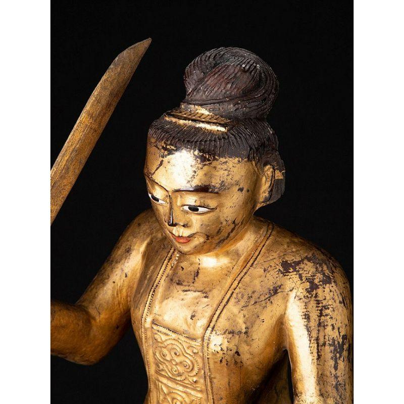 Antique Burmese Nat Statue from Burma For Sale 7