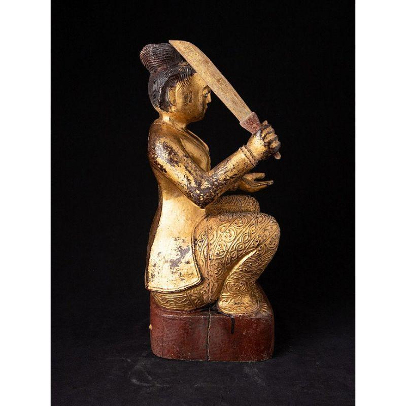 19th Century Antique Burmese Nat Statue from Burma For Sale