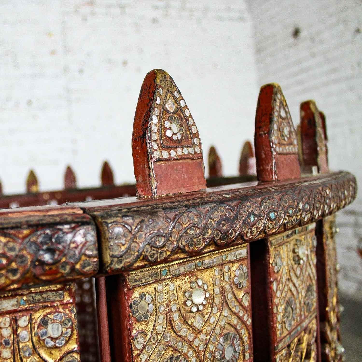 Antique Burmese Orchestra Hsian Wain Drum/Percussion Circle Carved Panel Table For Sale 2
