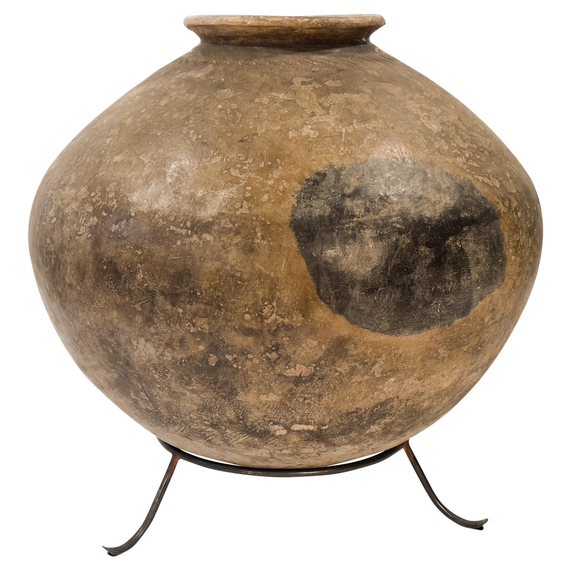 Antique Burmese Organic Clay Terracotta Pot For Sale