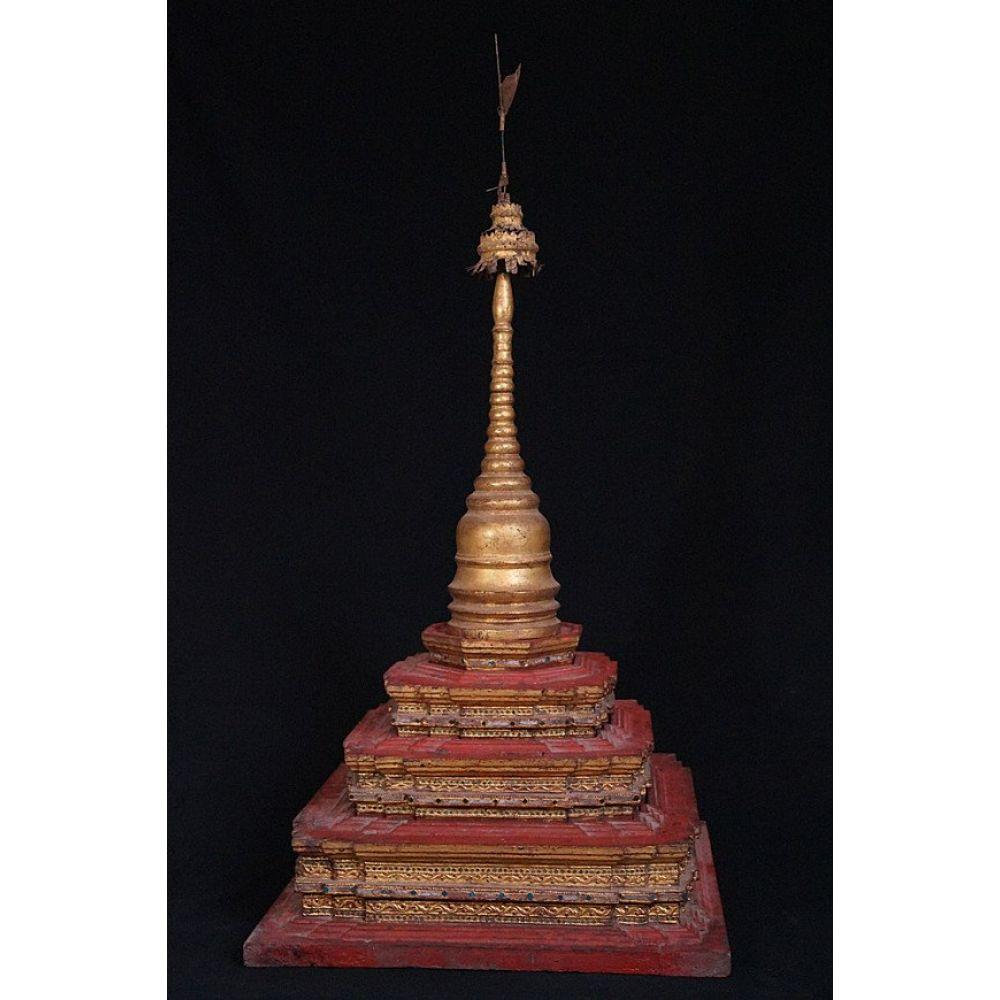 Antique Burmese Pagoda, Stupa from Burma In Good Condition For Sale In DEVENTER, NL