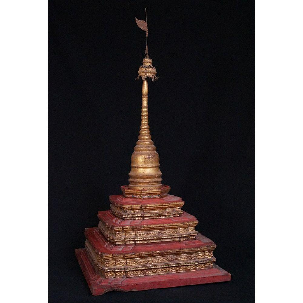19th Century Antique Burmese Pagoda, Stupa from Burma For Sale