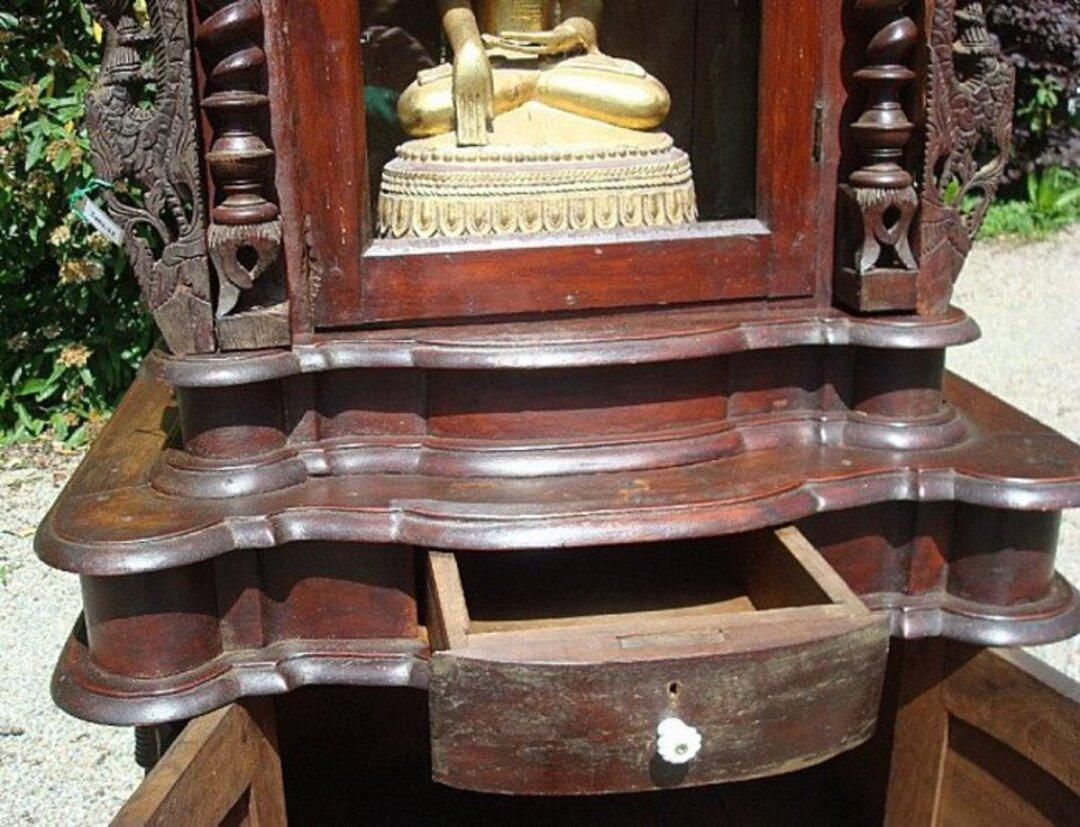 Wood Antique Burmese Puja Mandir from Burma For Sale