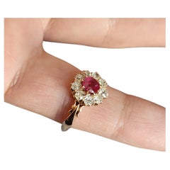 Antique Burmese Ruby And Diamond Russian Gold Ring