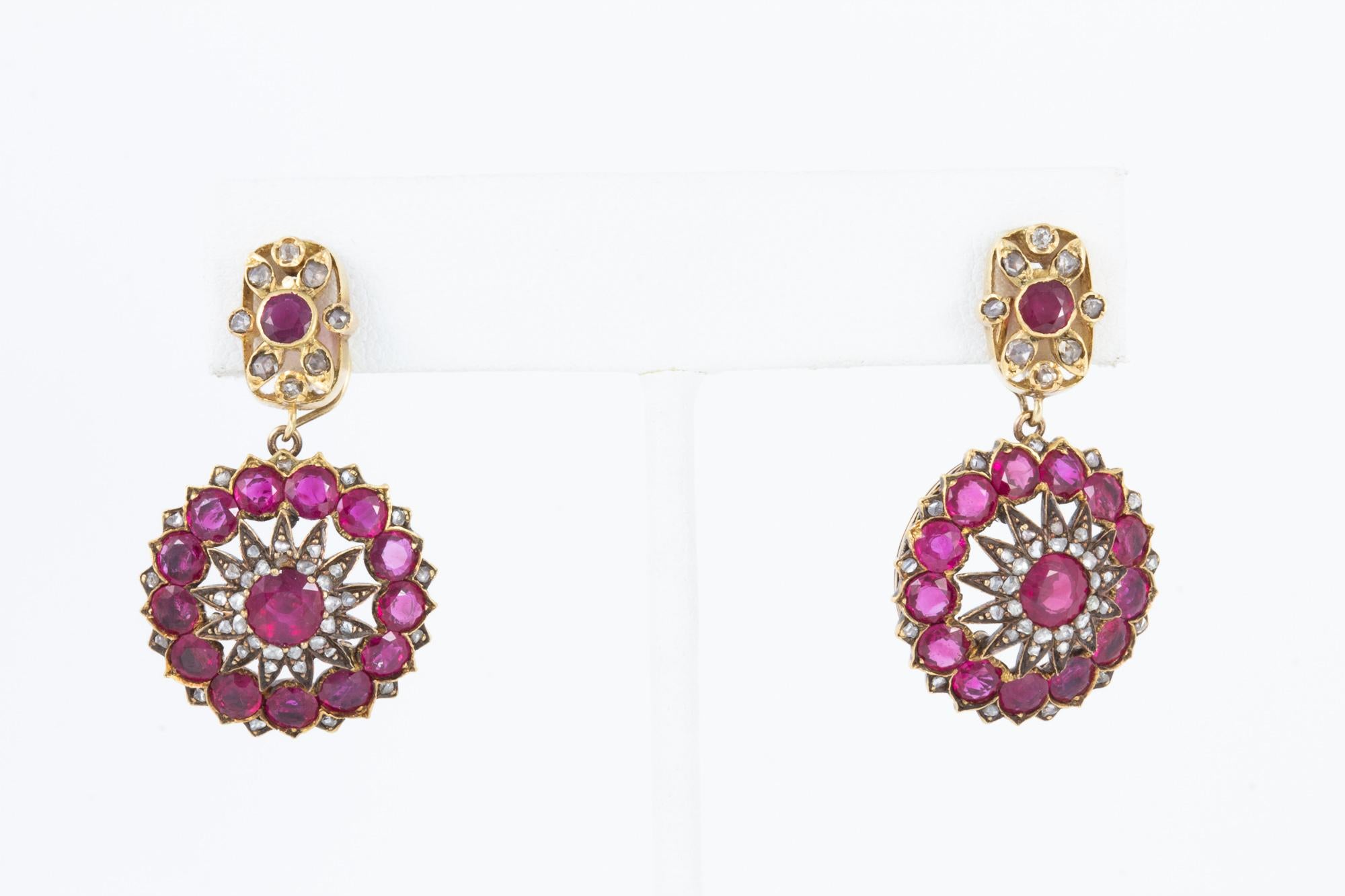 Antique Burmese Ruby Earrings For Sale 3