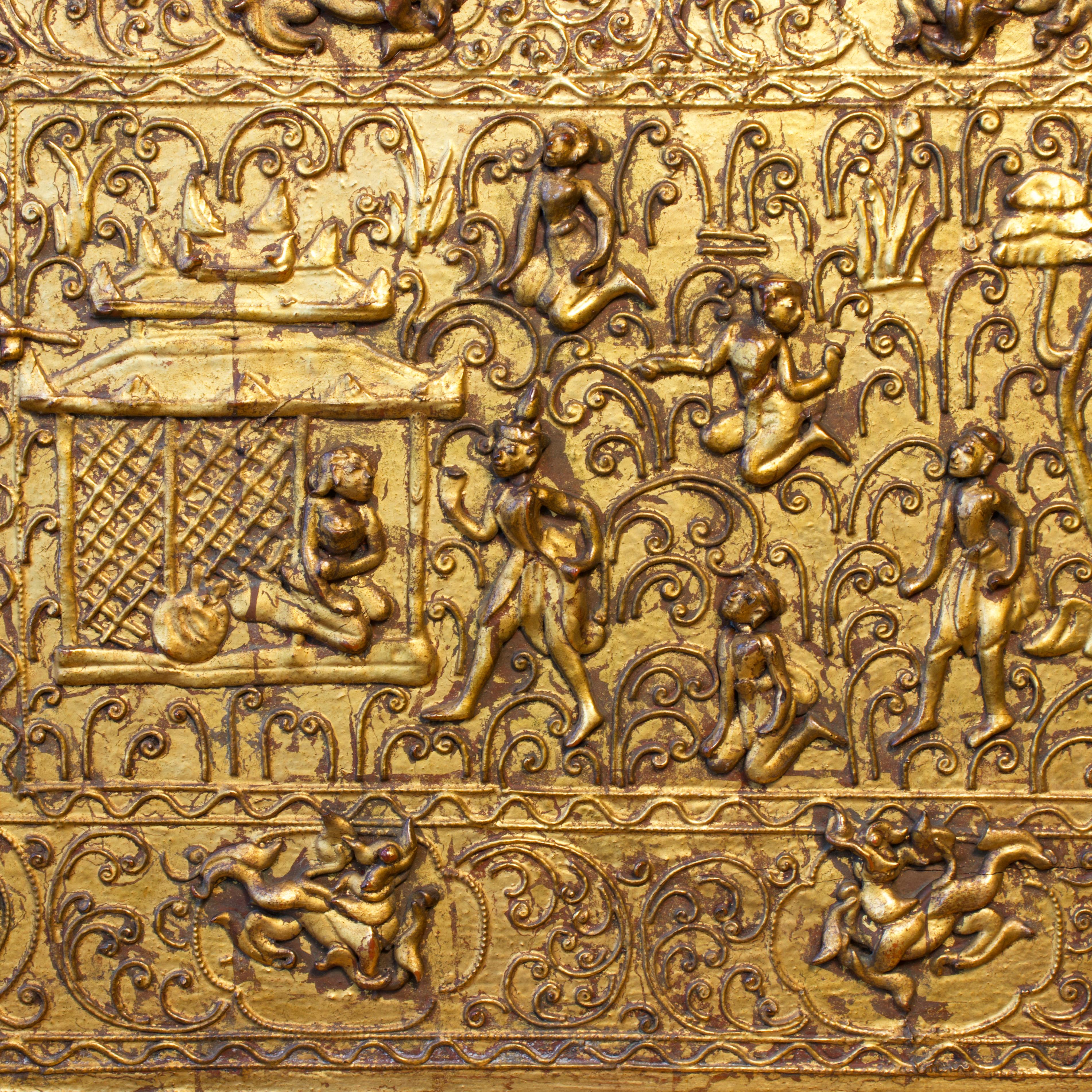 Antike birmanische Sadaik-Manuskript-Truhe. im Angebot 8
