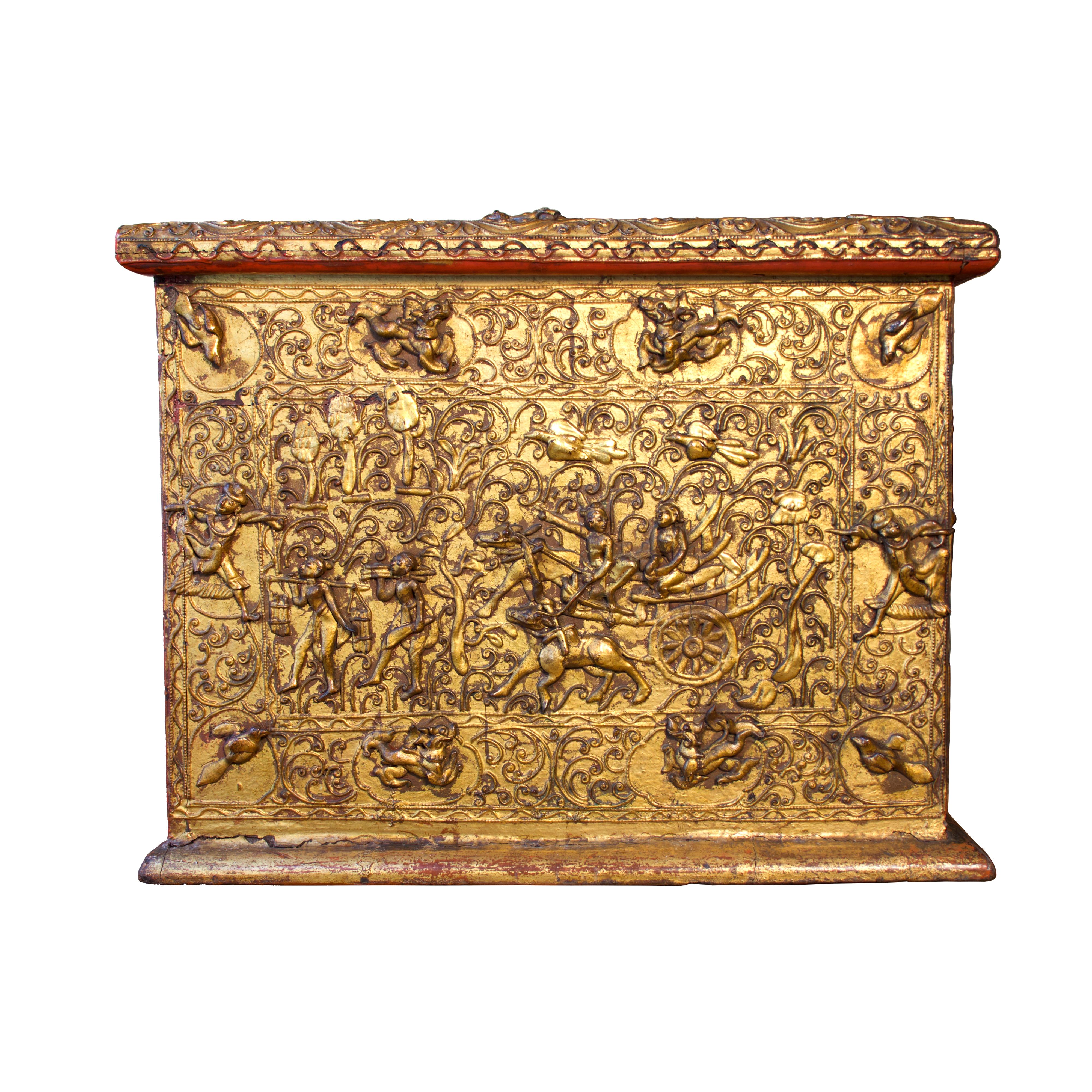 Anglo-Indian Antique Burmese Sadaik  Manuscript Chest. For Sale