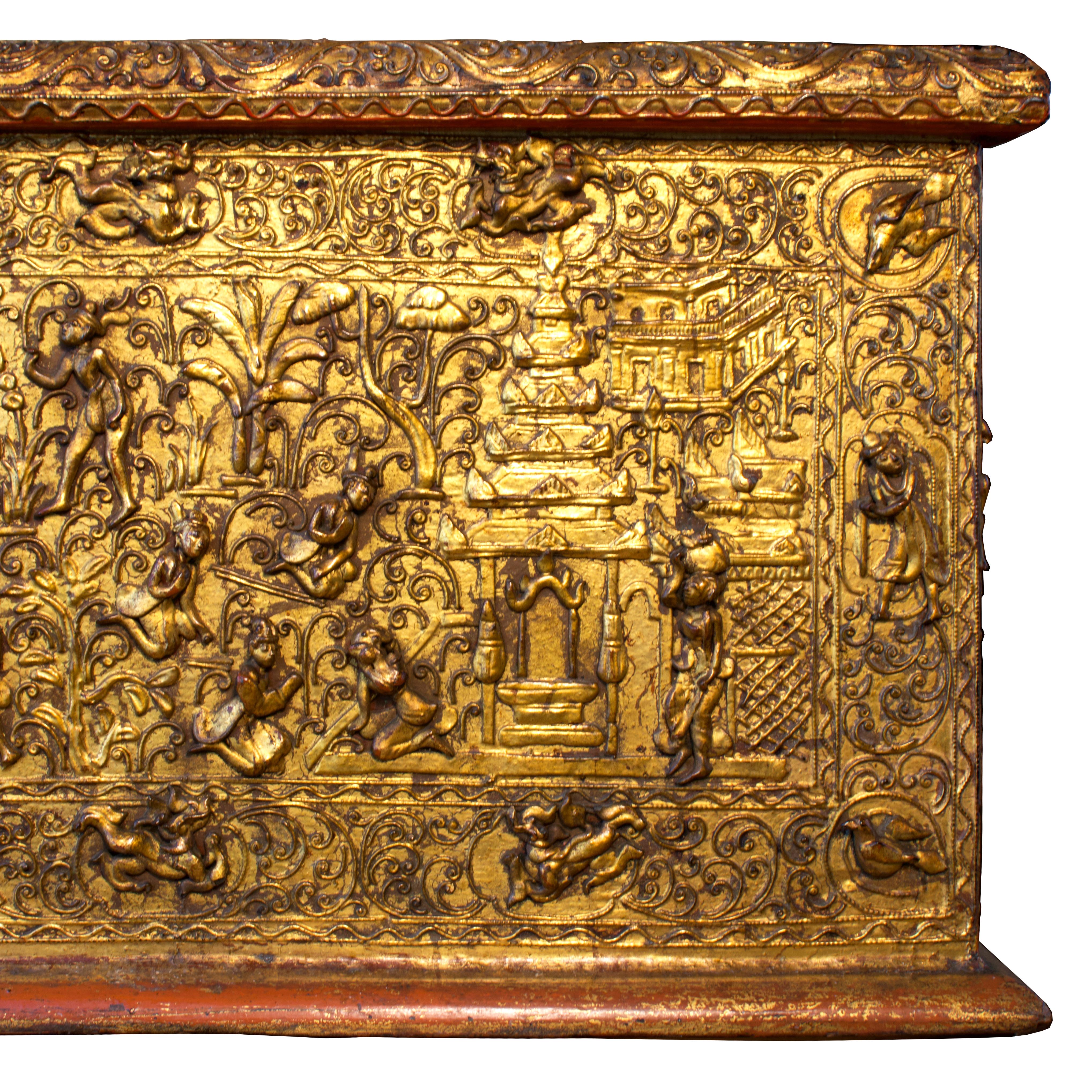 Antike birmanische Sadaik-Manuskript-Truhe. (19. Jahrhundert) im Angebot