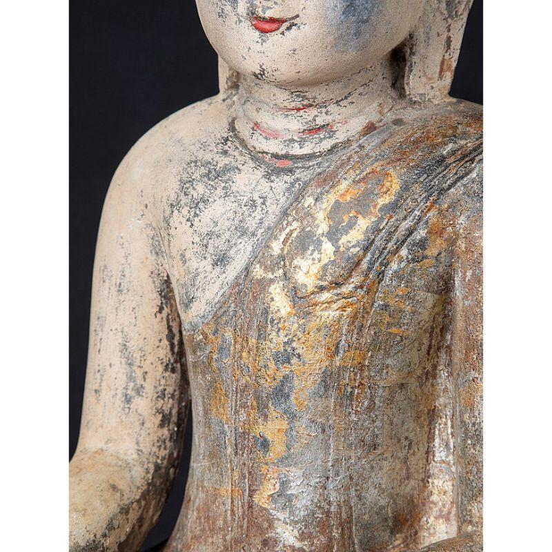 Antique Burmese Sandstone Buddha Statue from Burma For Sale 5