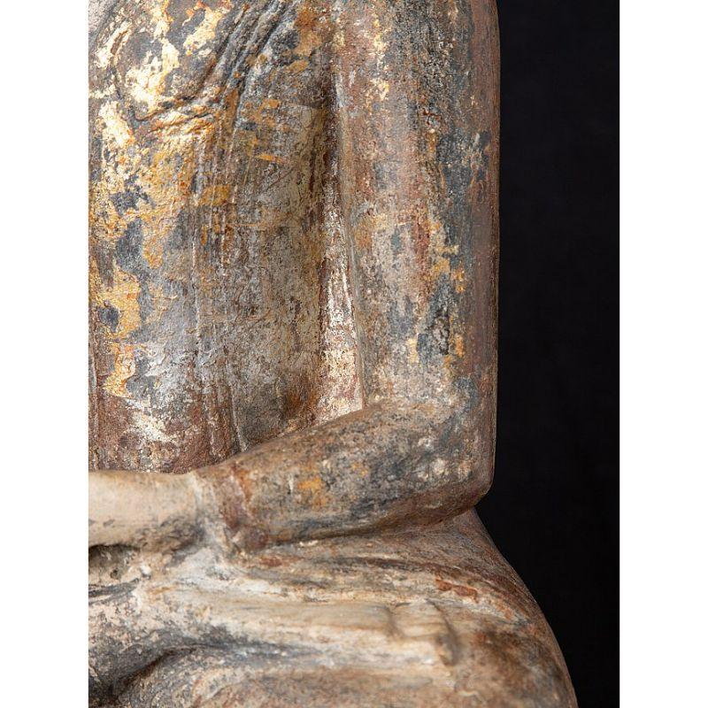Antique Burmese Sandstone Buddha Statue from Burma For Sale 6