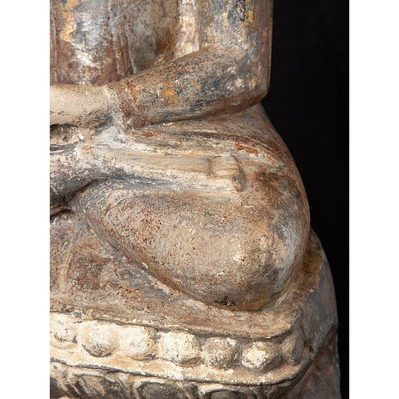 Antique Burmese Sandstone Buddha Statue from Burma For Sale 8