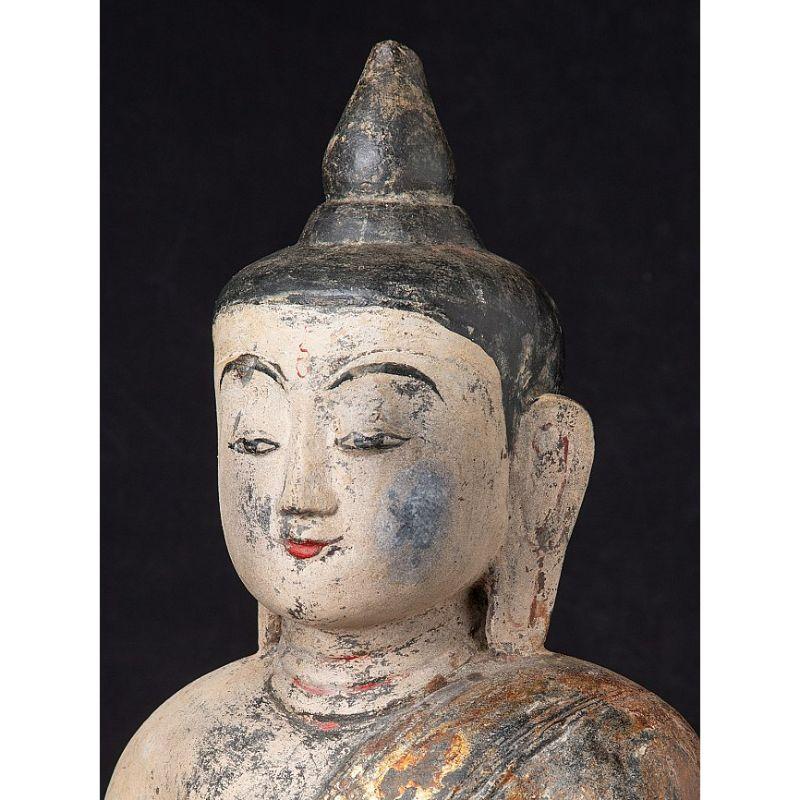 Antique Burmese Sandstone Buddha Statue from Burma For Sale 1