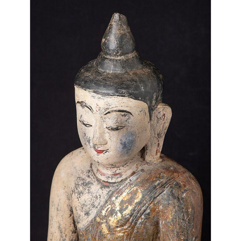 Antique Burmese Sandstone Buddha Statue from Burma For Sale 3