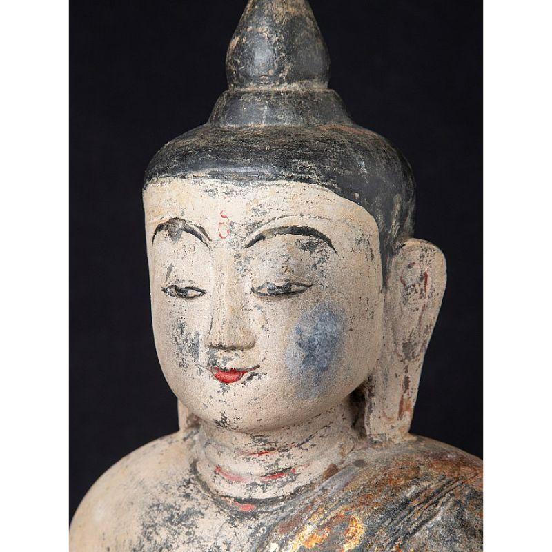 Antique Burmese Sandstone Buddha Statue from Burma For Sale 4