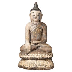 Antique Burmese Sandstone Buddha Statue from Burma