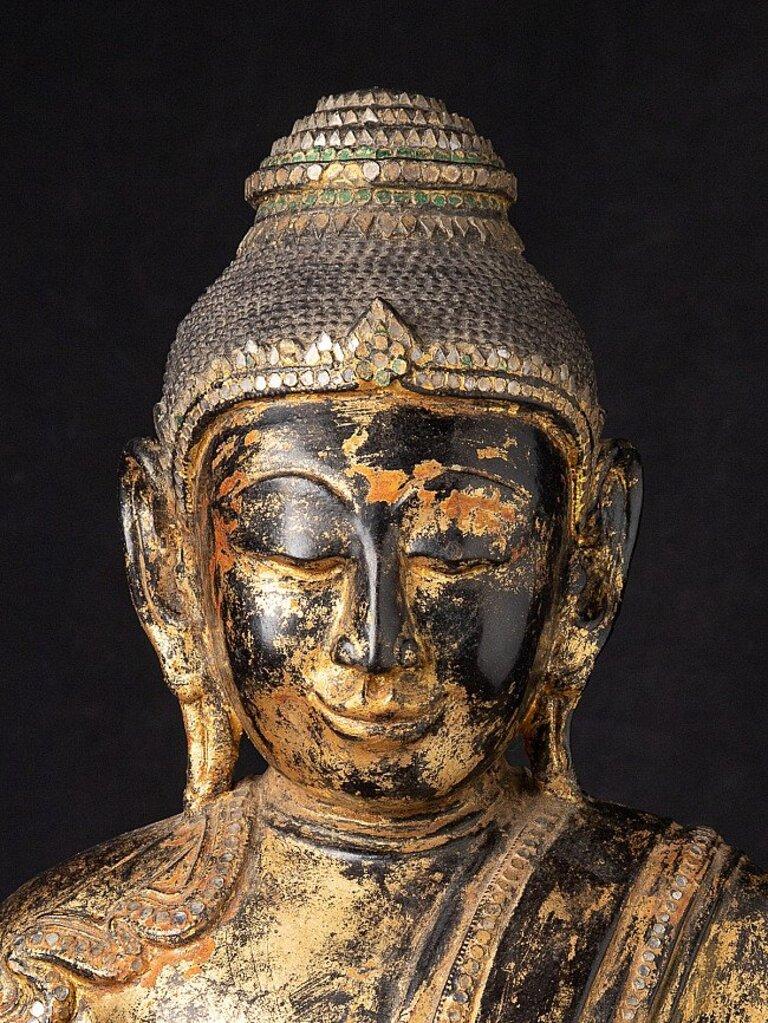 Antiker burmesischer Shan-Buddha aus Burma im Angebot 4