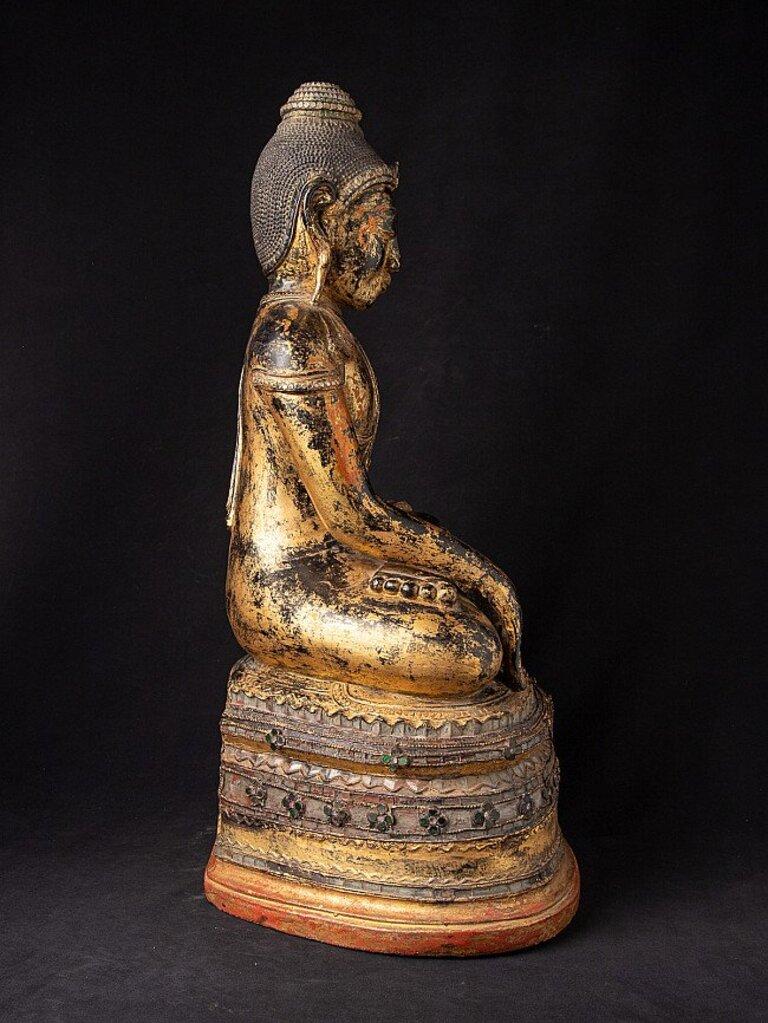 Lacquer Antique Burmese Shan Buddha from Burma For Sale