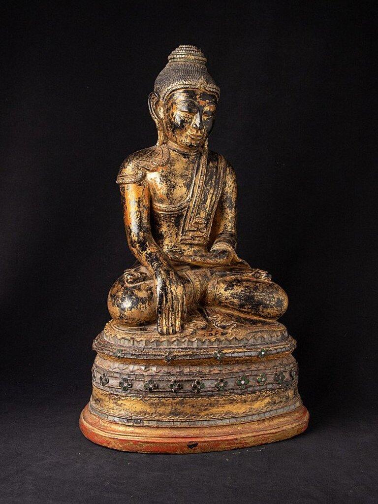 Antiker burmesischer Shan-Buddha aus Burma (Lack) im Angebot