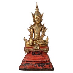 Antico Buddha birmano Shan proveniente dalla Birmania