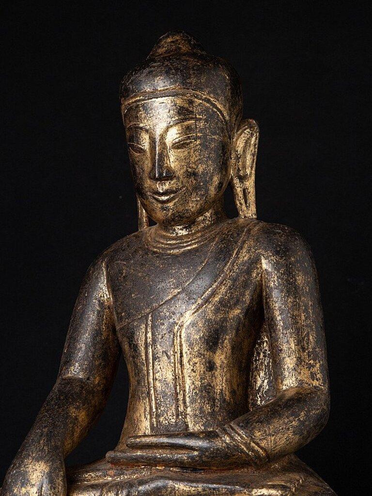 Antike burmesische Shan-Buddha-Statue aus Burma im Angebot 5