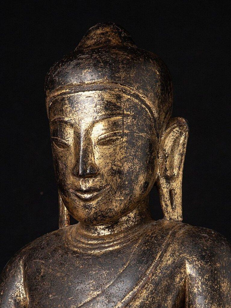 Antike burmesische Shan-Buddha-Statue aus Burma im Angebot 6