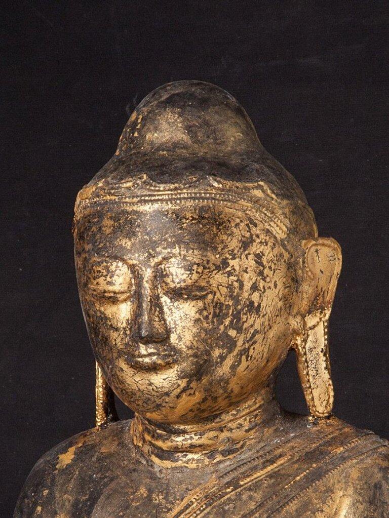 Antike burmesische Shan-Buddha-Statue aus Burma im Angebot 6