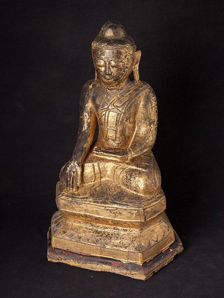 Antike burmesische Shan-Buddha-Statue aus Burma im Angebot 7