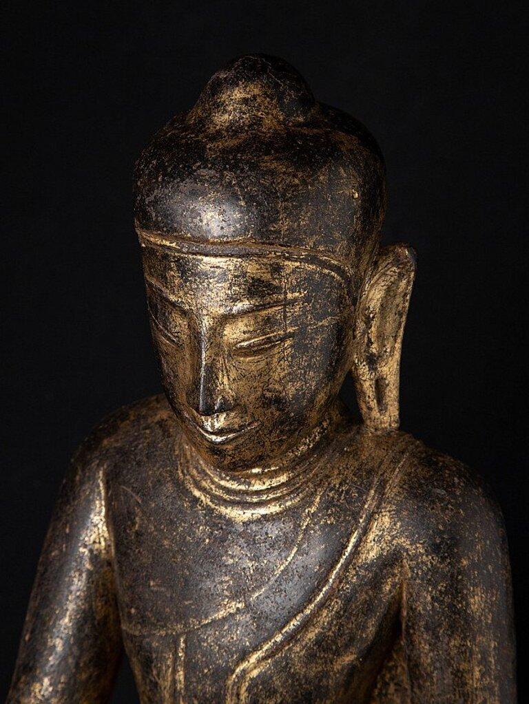 Antike burmesische Shan-Buddha-Statue aus Burma im Angebot 8