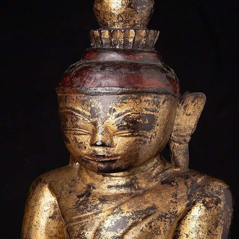 Antique Burmese Shan Buddha Statue from Burma For Sale 10