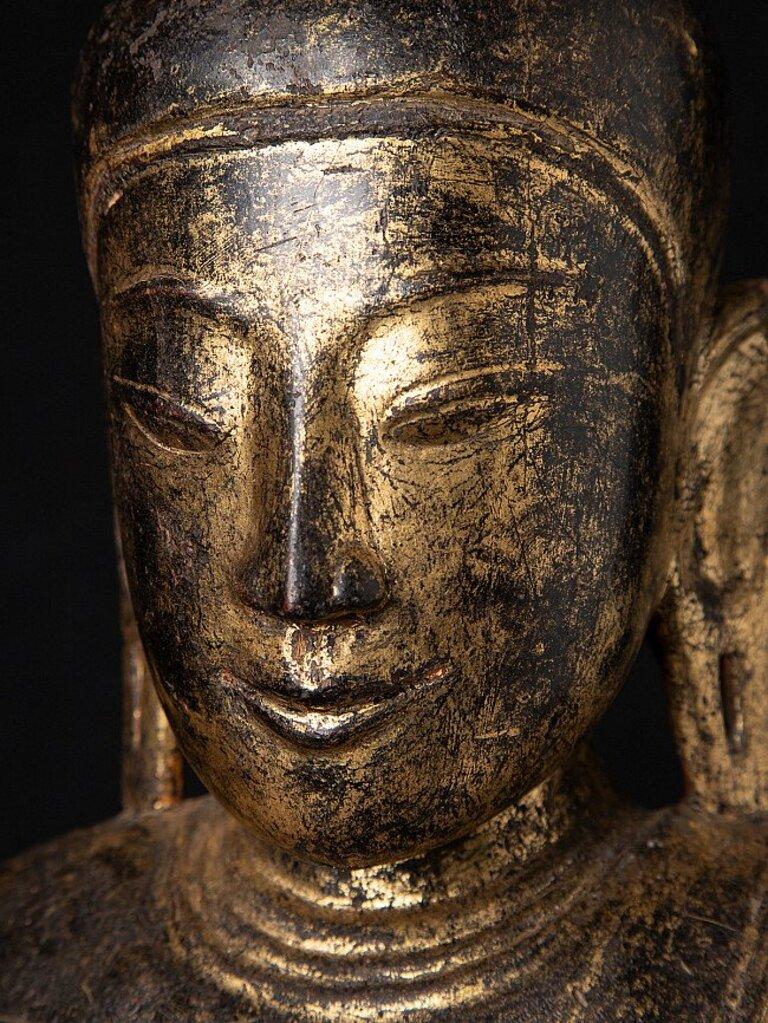 Antike burmesische Shan-Buddha-Statue aus Burma im Angebot 9