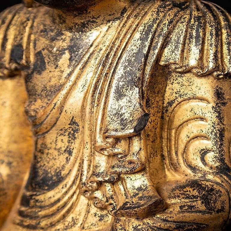 Antique Burmese Shan Buddha Statue from Burma For Sale 11