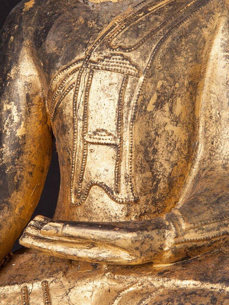 Antike burmesische Shan-Buddha-Statue aus Burma im Angebot 10