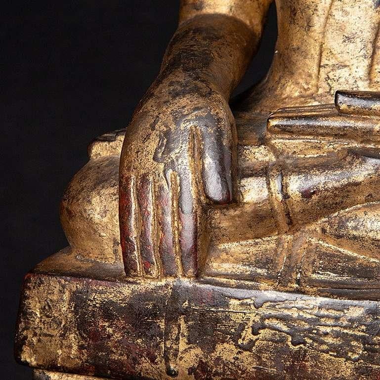 Ancienne statue de Bouddha birman Shan de Birmanie en vente 12