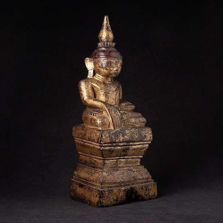 Antique Burmese Shan Buddha Statue from Burma For Sale 1