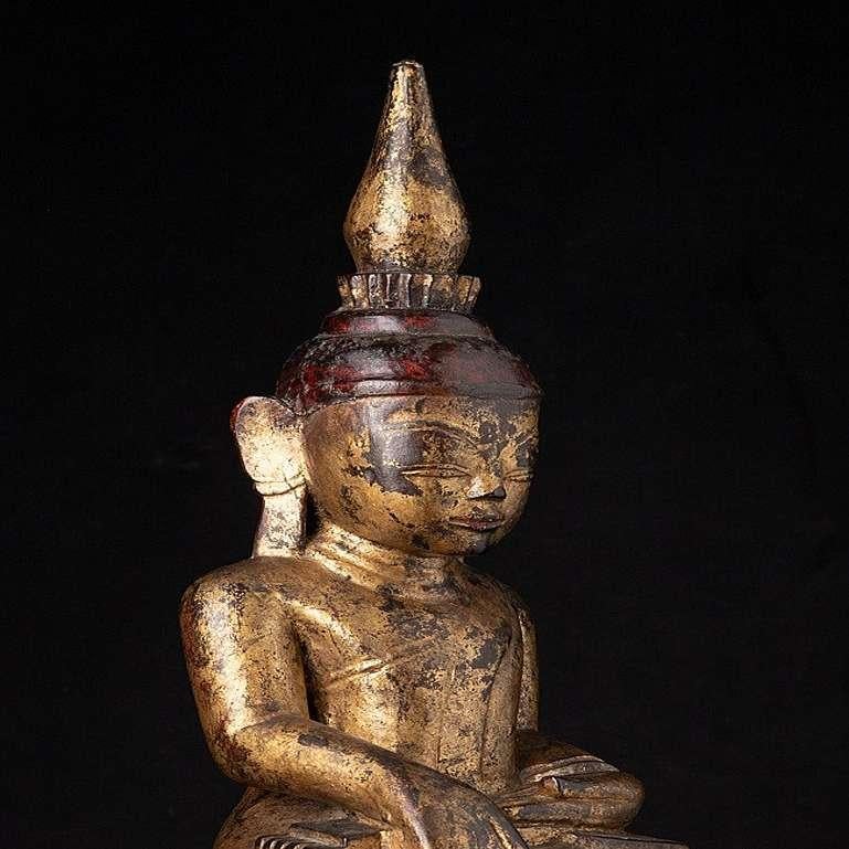 Ancienne statue de Bouddha birman Shan de Birmanie en vente 2