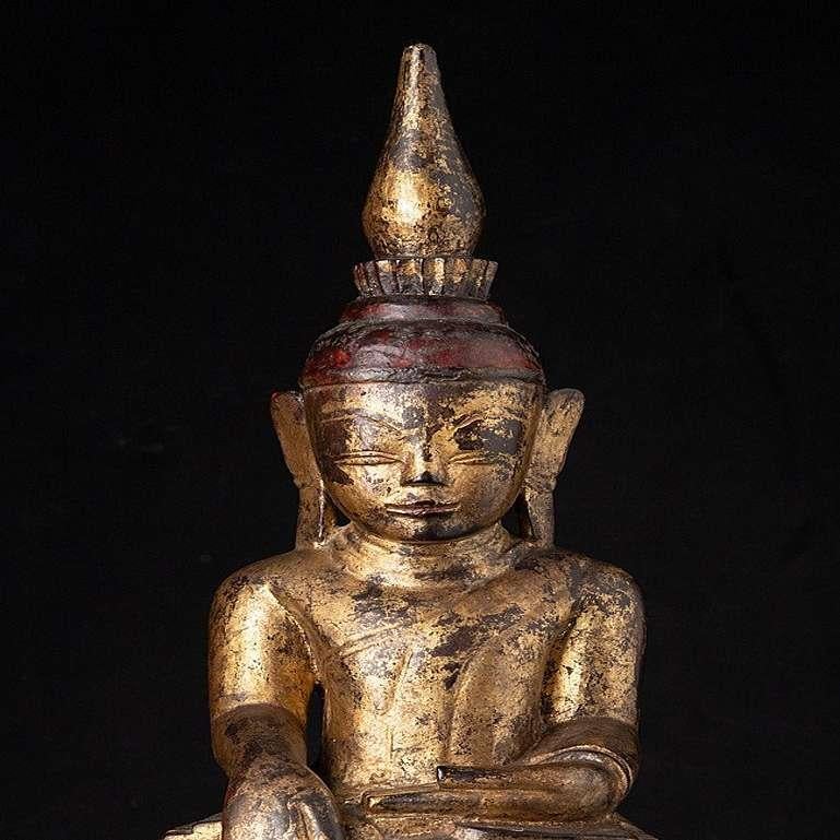 Antique Burmese Shan Buddha Statue from Burma For Sale 3