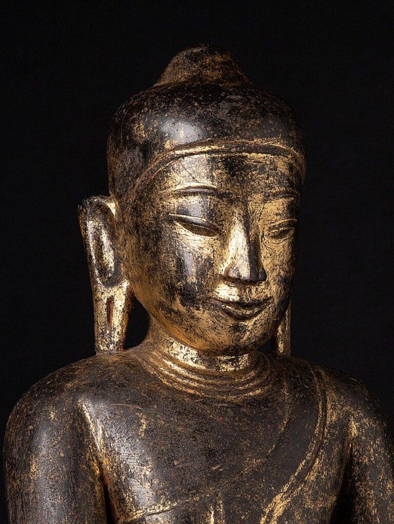 Antike burmesische Shan-Buddha-Statue aus Burma im Angebot 2