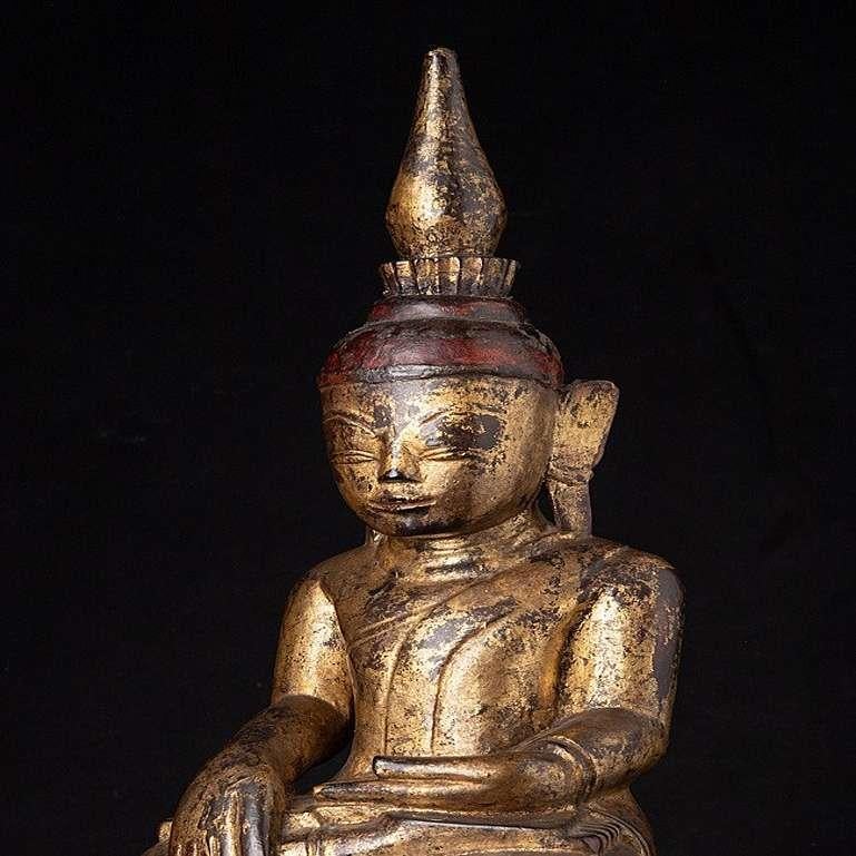 Ancienne statue de Bouddha birman Shan de Birmanie en vente 4