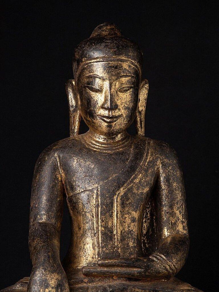 Antike burmesische Shan-Buddha-Statue aus Burma im Angebot 3