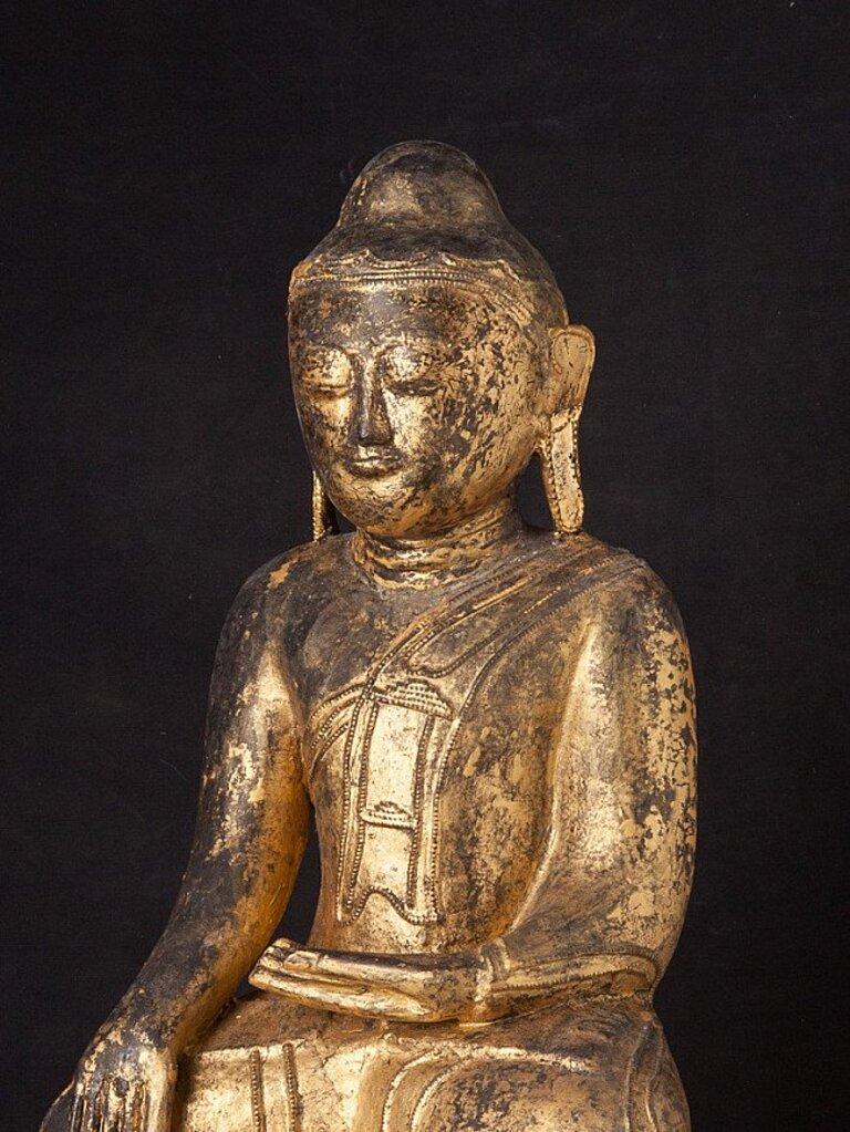 Statue ancienne du Bouddha birman Shan de Birmanie en vente 4