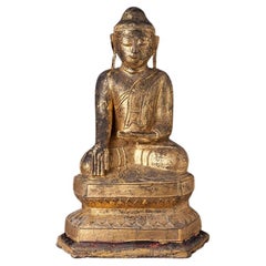 Statue ancienne du Bouddha birman Shan de Birmanie