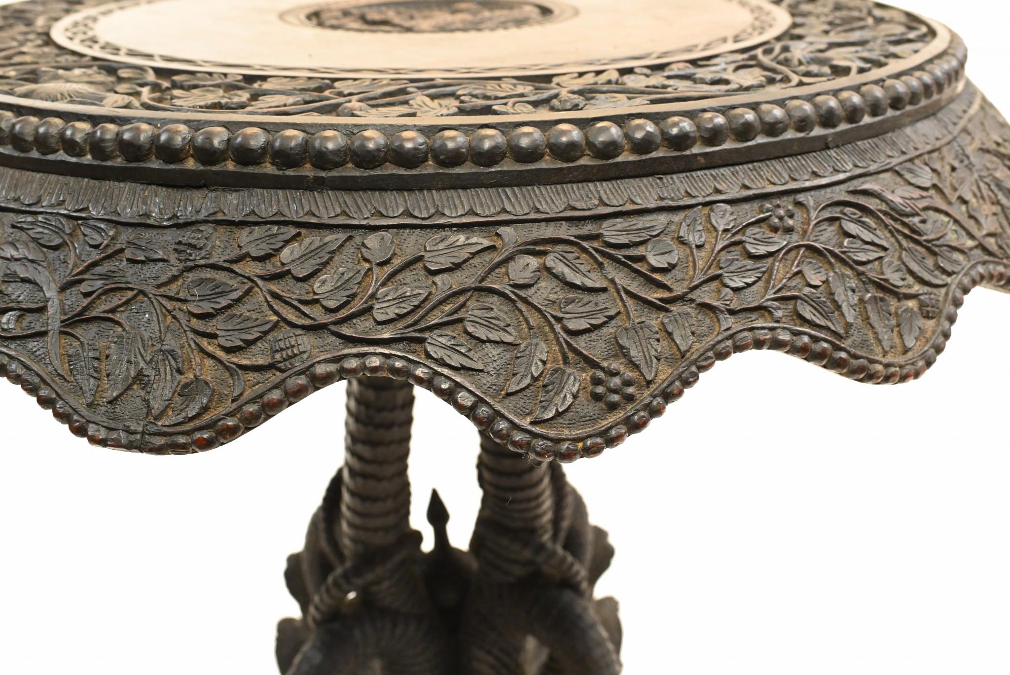 Antique Burmese Side Table Hand Carved Burma 1890 For Sale 4