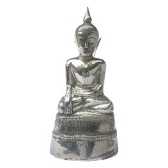 Antique Burmese Silver Buddha, 19th Century